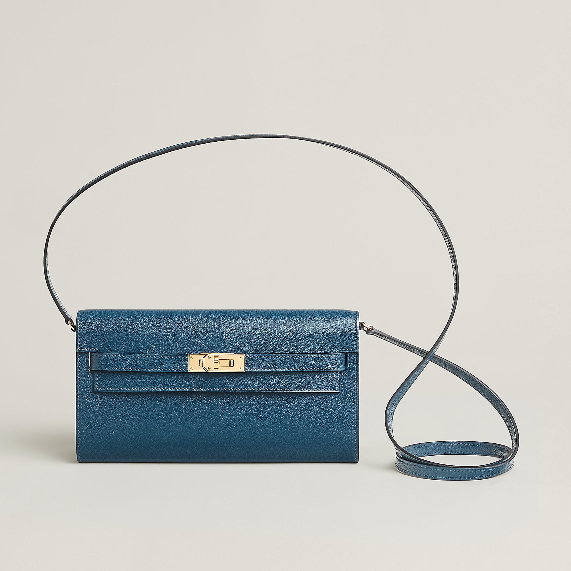 Hermes Kelly Classique To Go Wallet Gris Tain