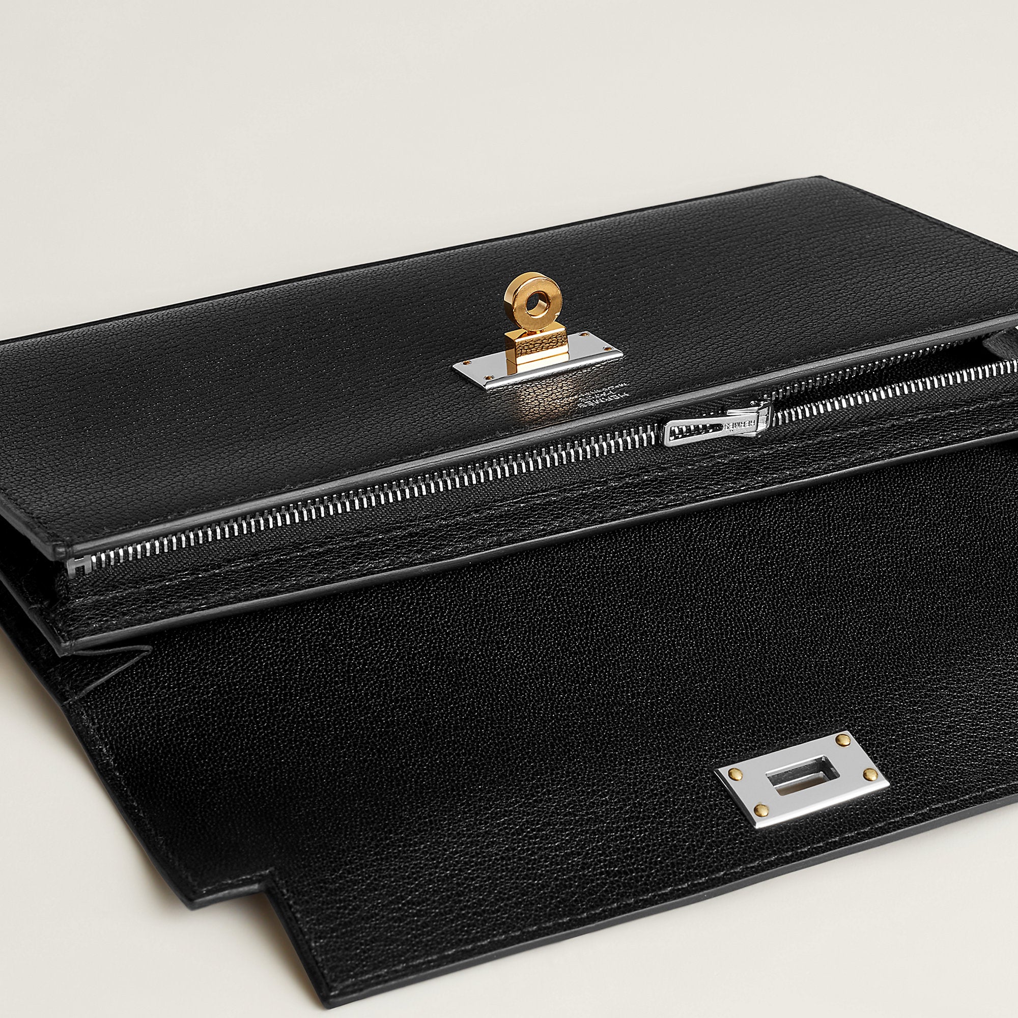 Hermes Kelly Pocket Long Electrum Wallet Noir