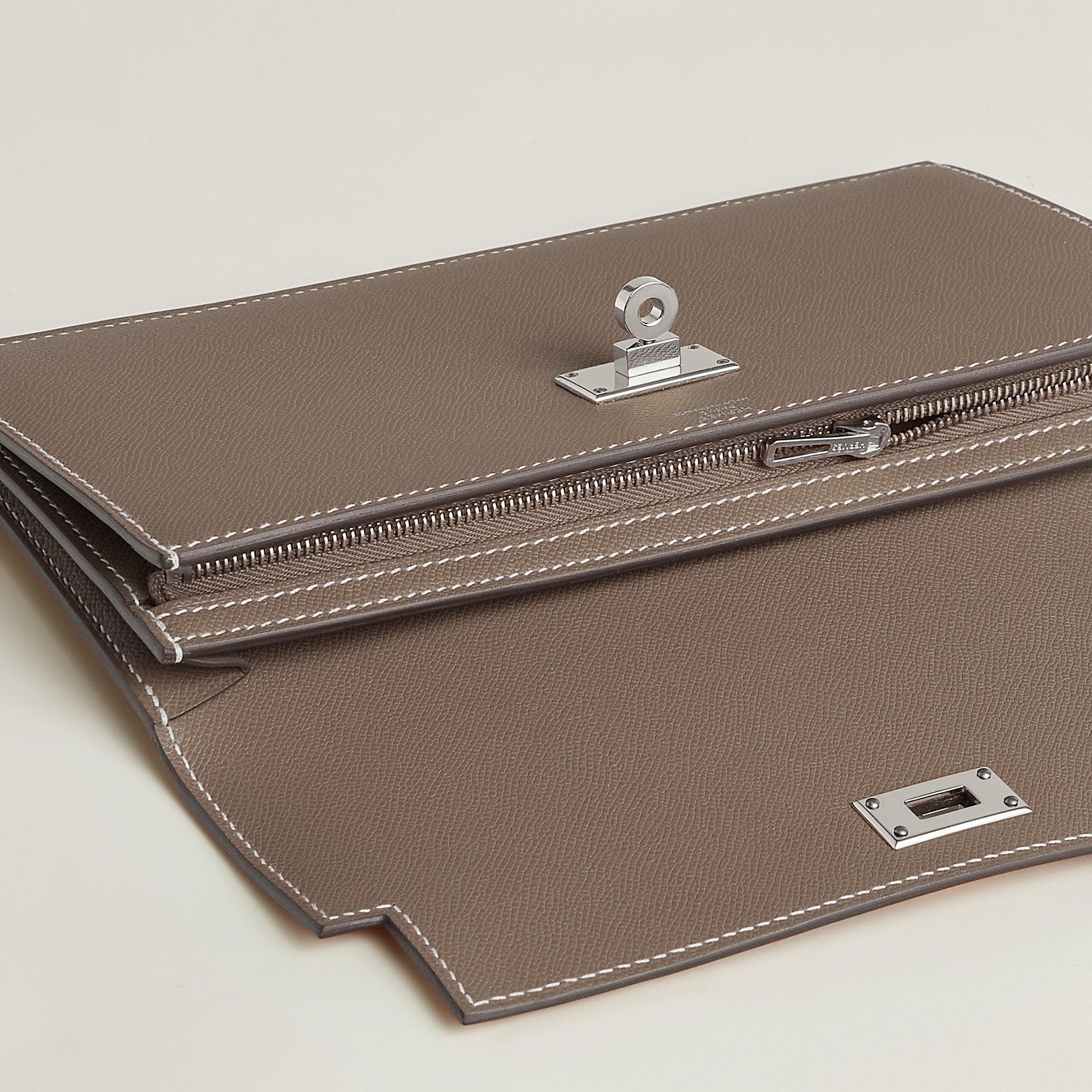 Hermes Kelly Pocket Long Wallet Toupe