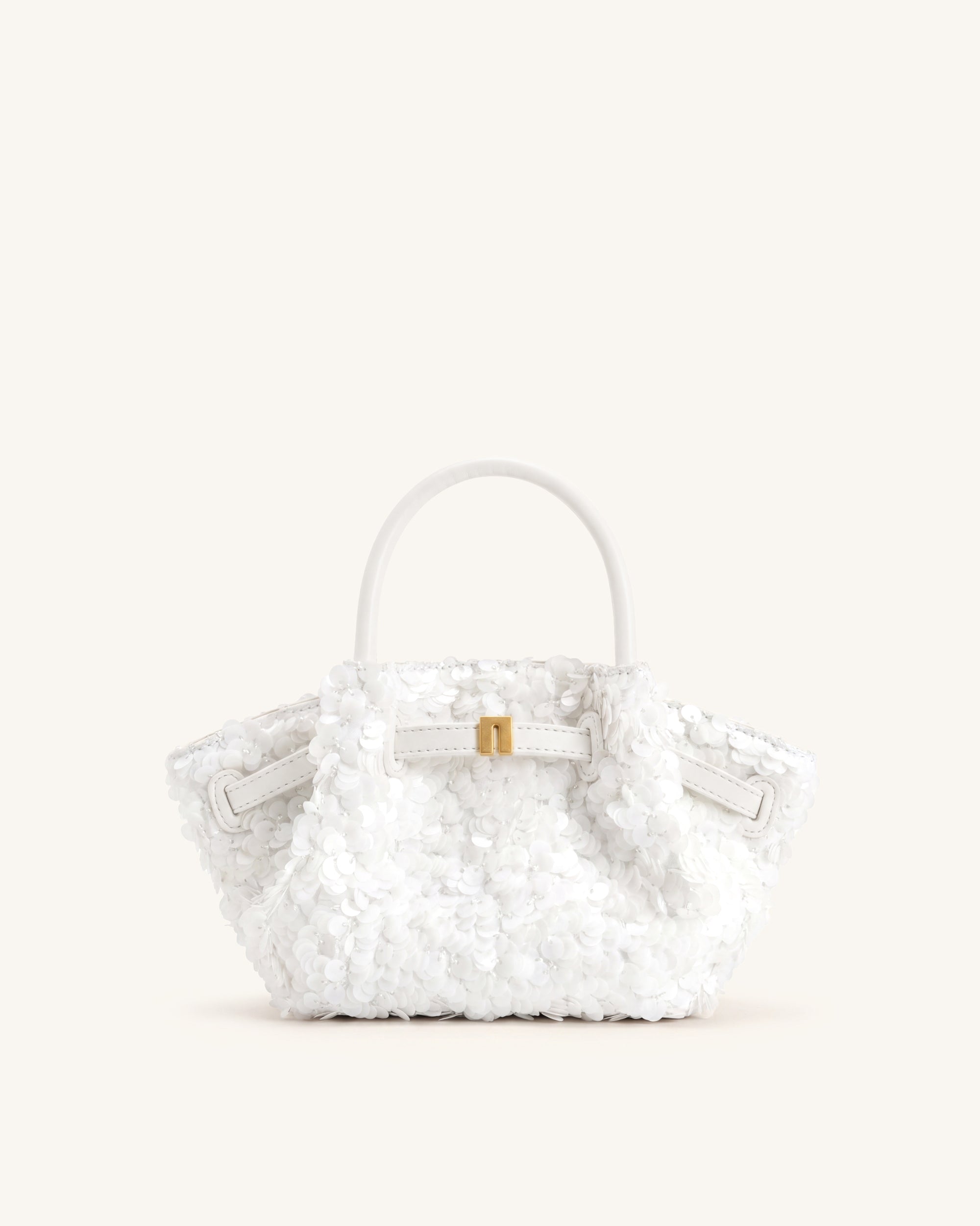 Jw Pei Hana Metallic Sequin Mini Tote Bag White