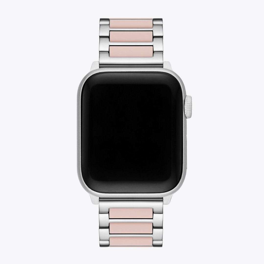 Tory Burch Kira Band for Apple Watch SILVER/LIGHT PINK
