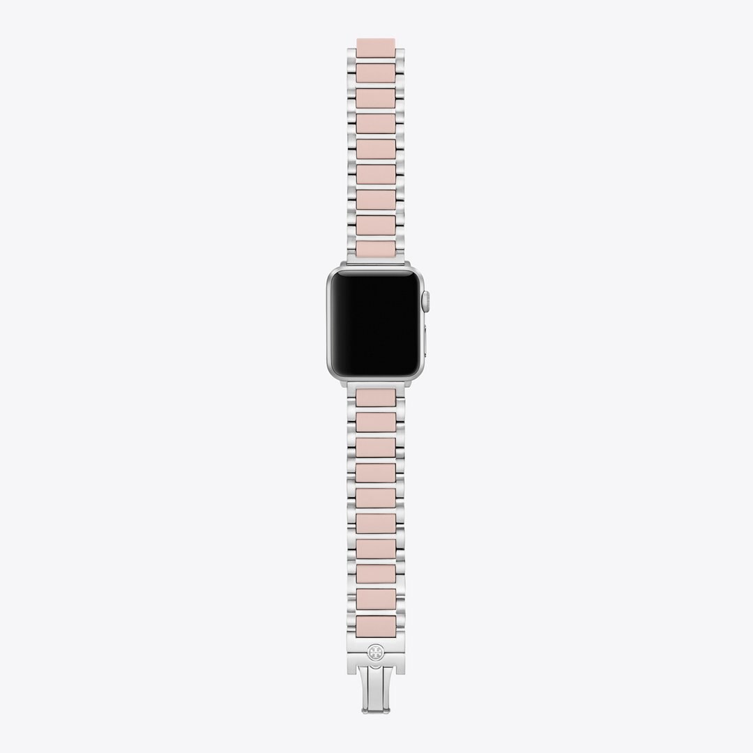 Tory Burch Kira Band for Apple Watch SILVER/LIGHT PINK