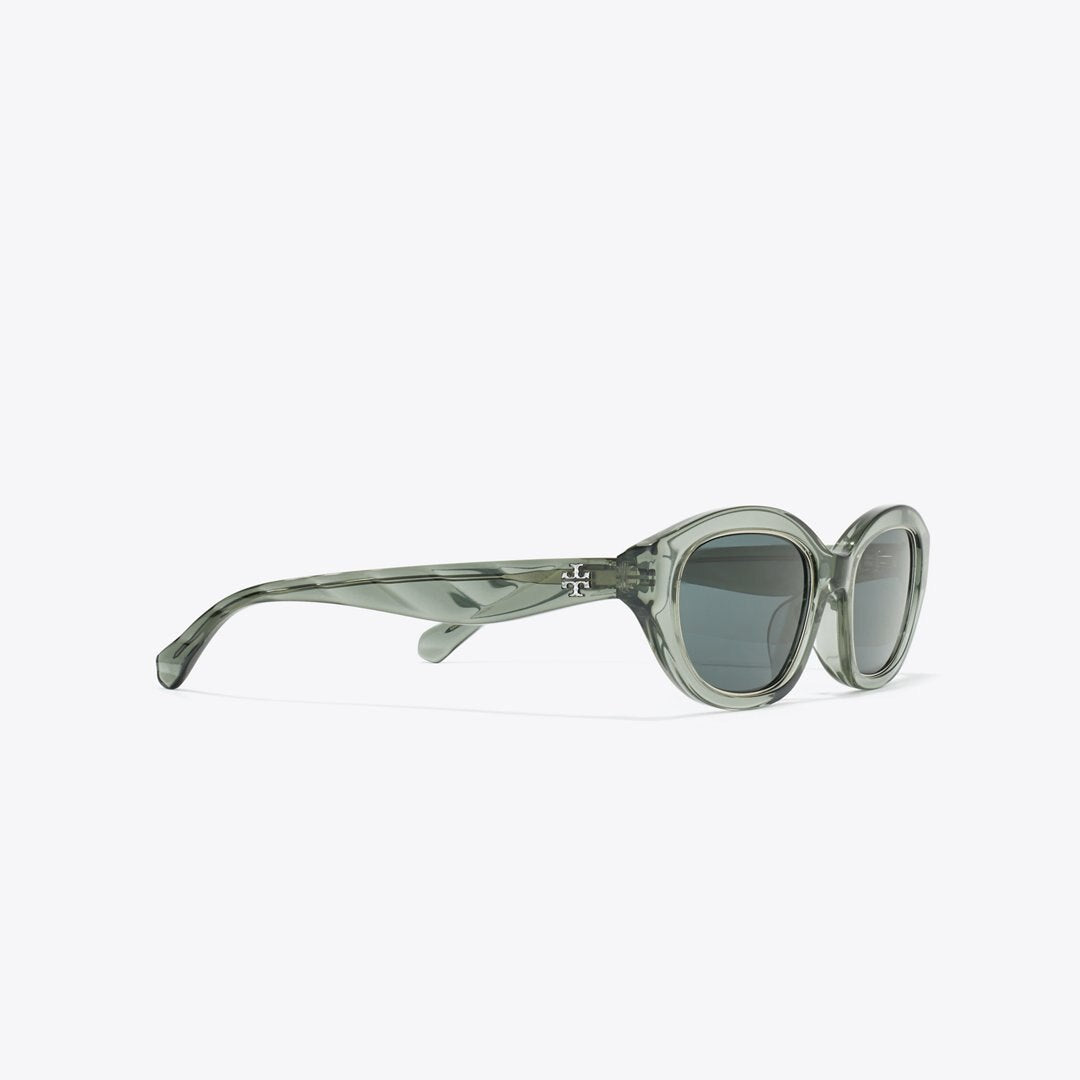 Tory Burch Kira Cat-Eye Sunglasses TRANSPARENT SAGE/DARK GRAY