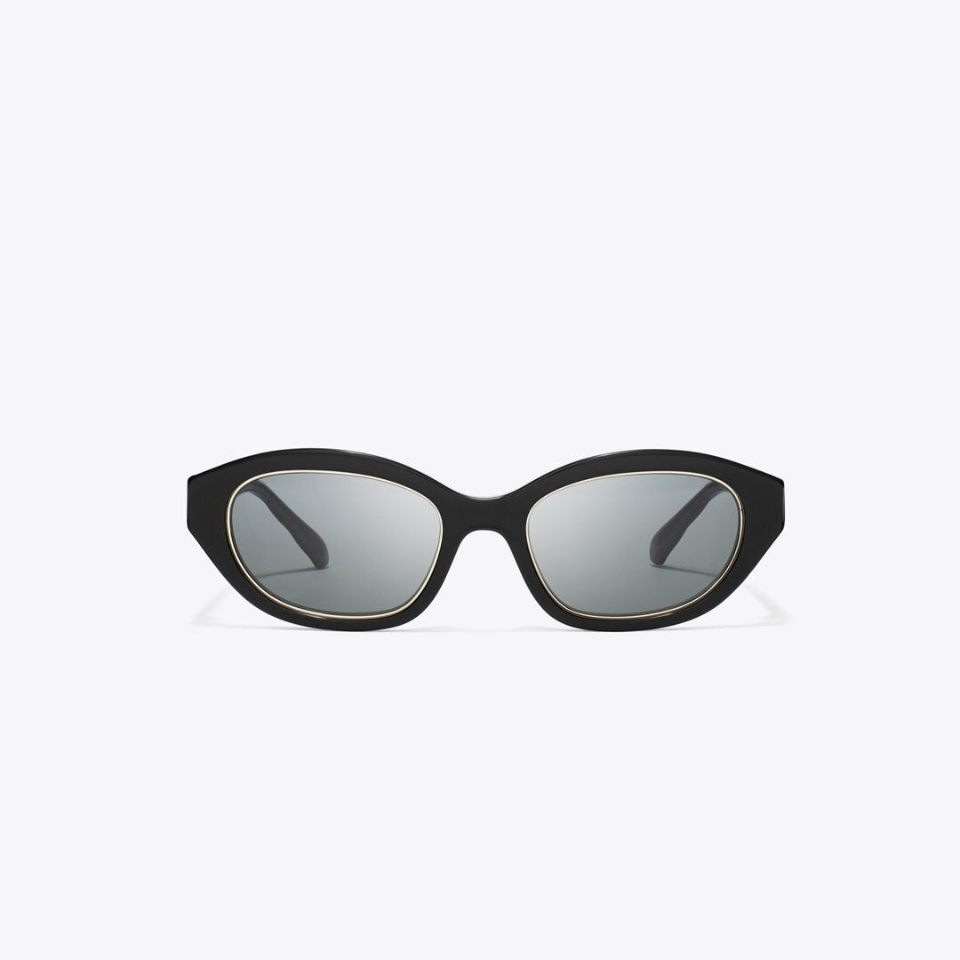 Tory Burch Kira Cat-Eye Sunglasses BLACK/DARK GRAY