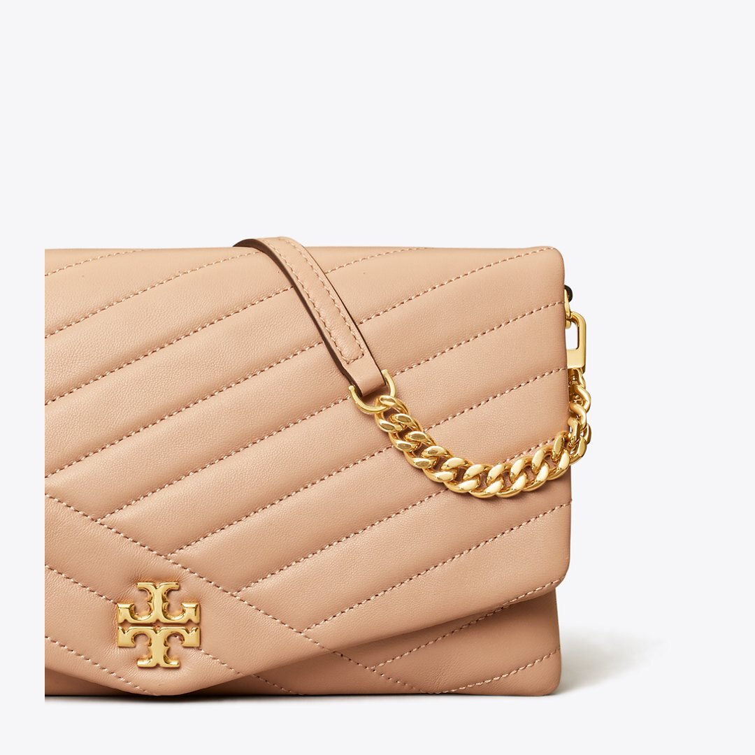 Tory Burch Kira Chevron Clutch Devon Sand