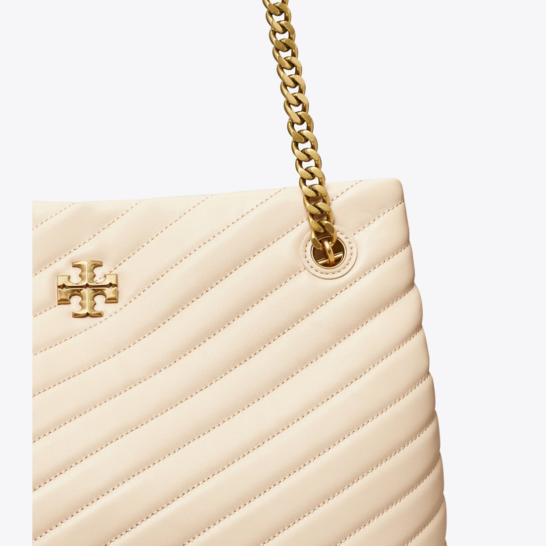 Tory Burch Kira Chevron Tote New Cream