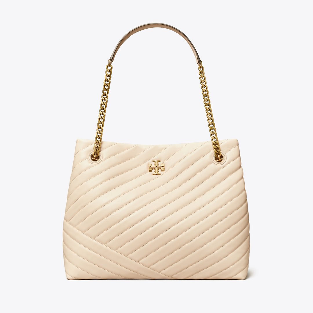 Tory Burch Kira Chevron Tote New Cream