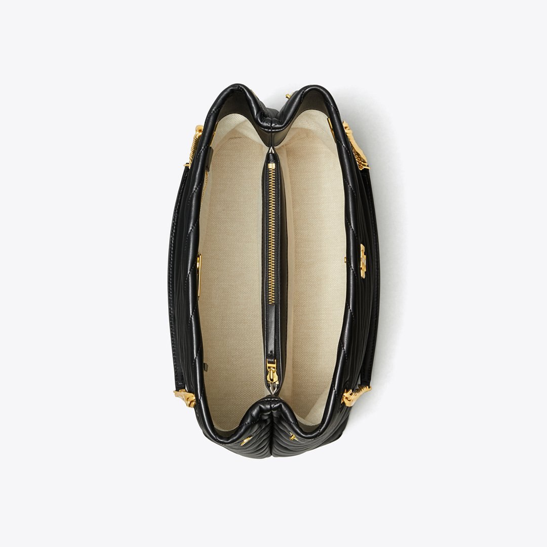 Tory Burch Kira Chevron Tote Black