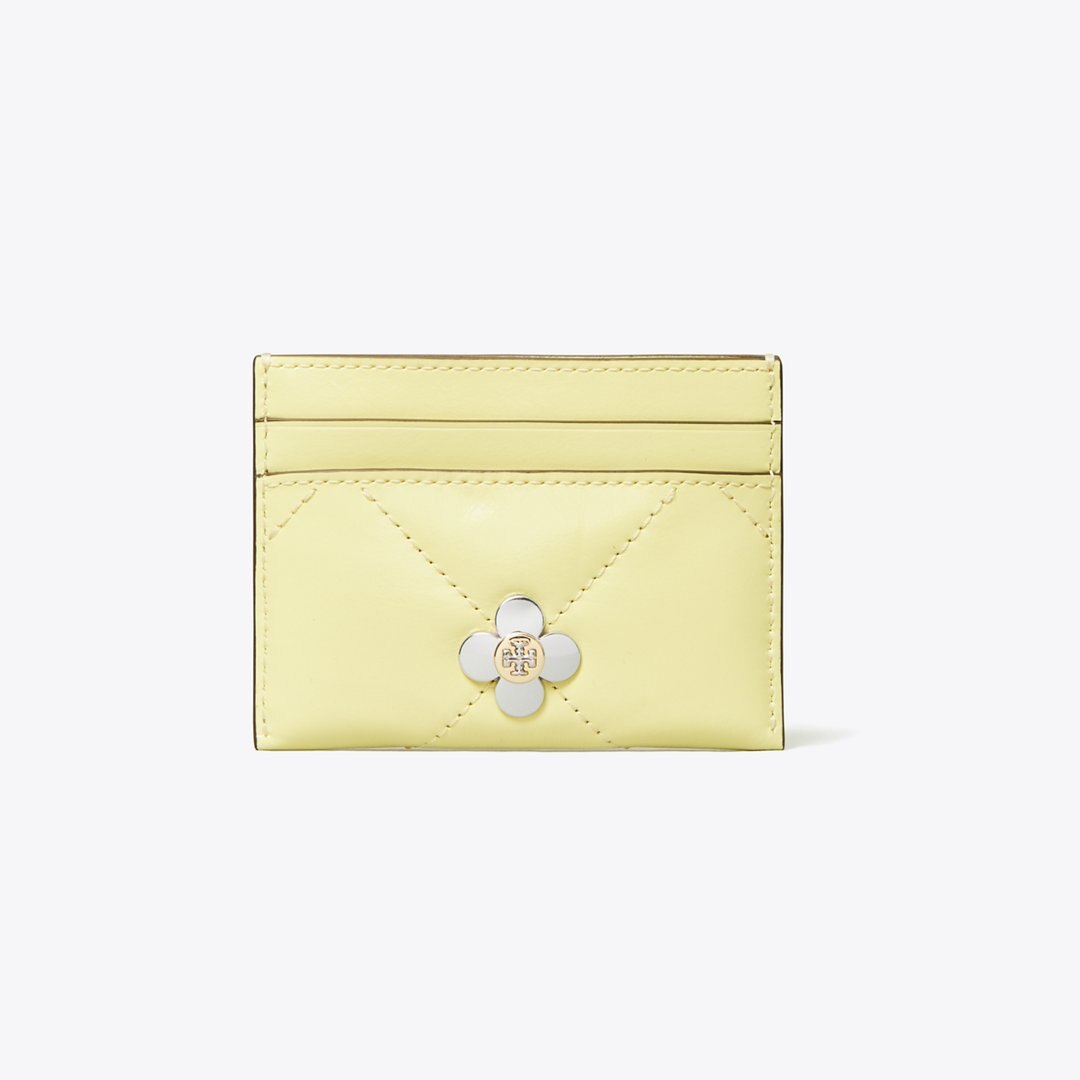 Tory Burch Kira Diamond Quilt Clover Card Case Frozen Zest
