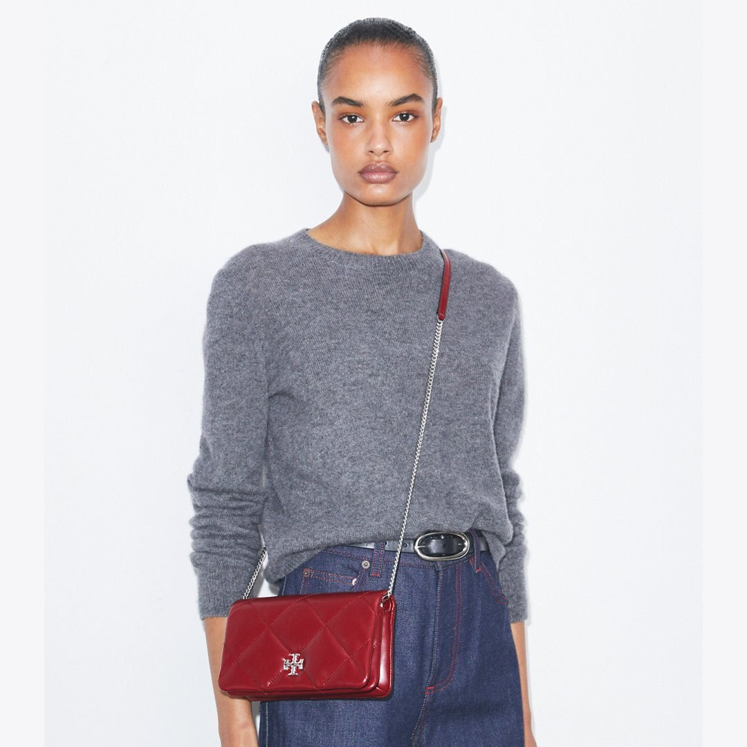 Tory Burch Kira Diamond Quilt Crossbody Red