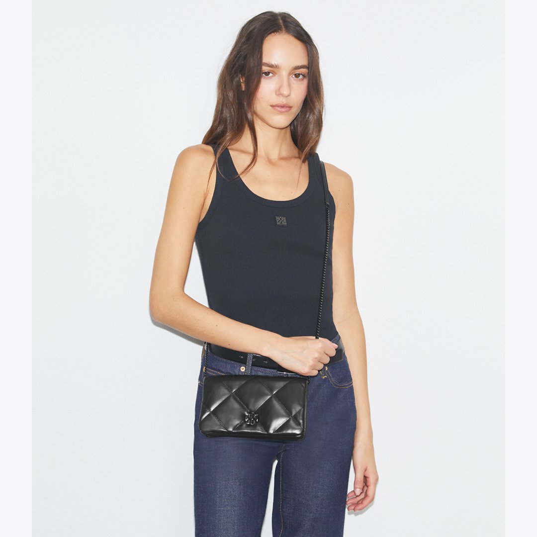 Tory Burch Kira Diamond Quilt Crossbody Black