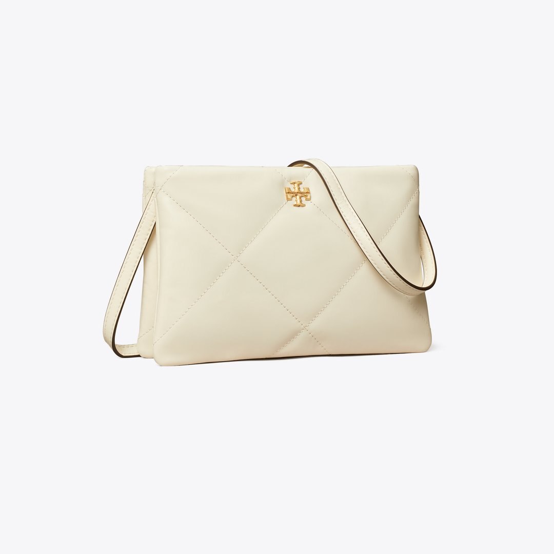 Tory Burch Kira Diamond Quilt Crossbody Bag Warm White