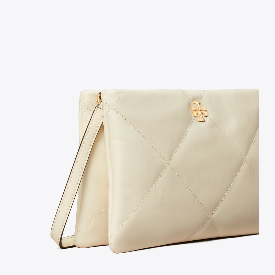 Tory Burch Kira Diamond Quilt Crossbody Bag Warm White