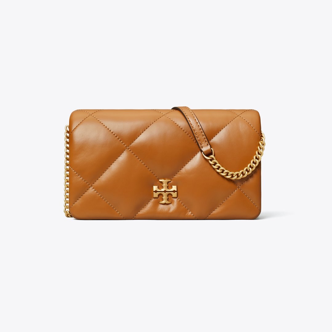 Tory Burch Kira Diamond Quilt Crossbody Classic Chestnut