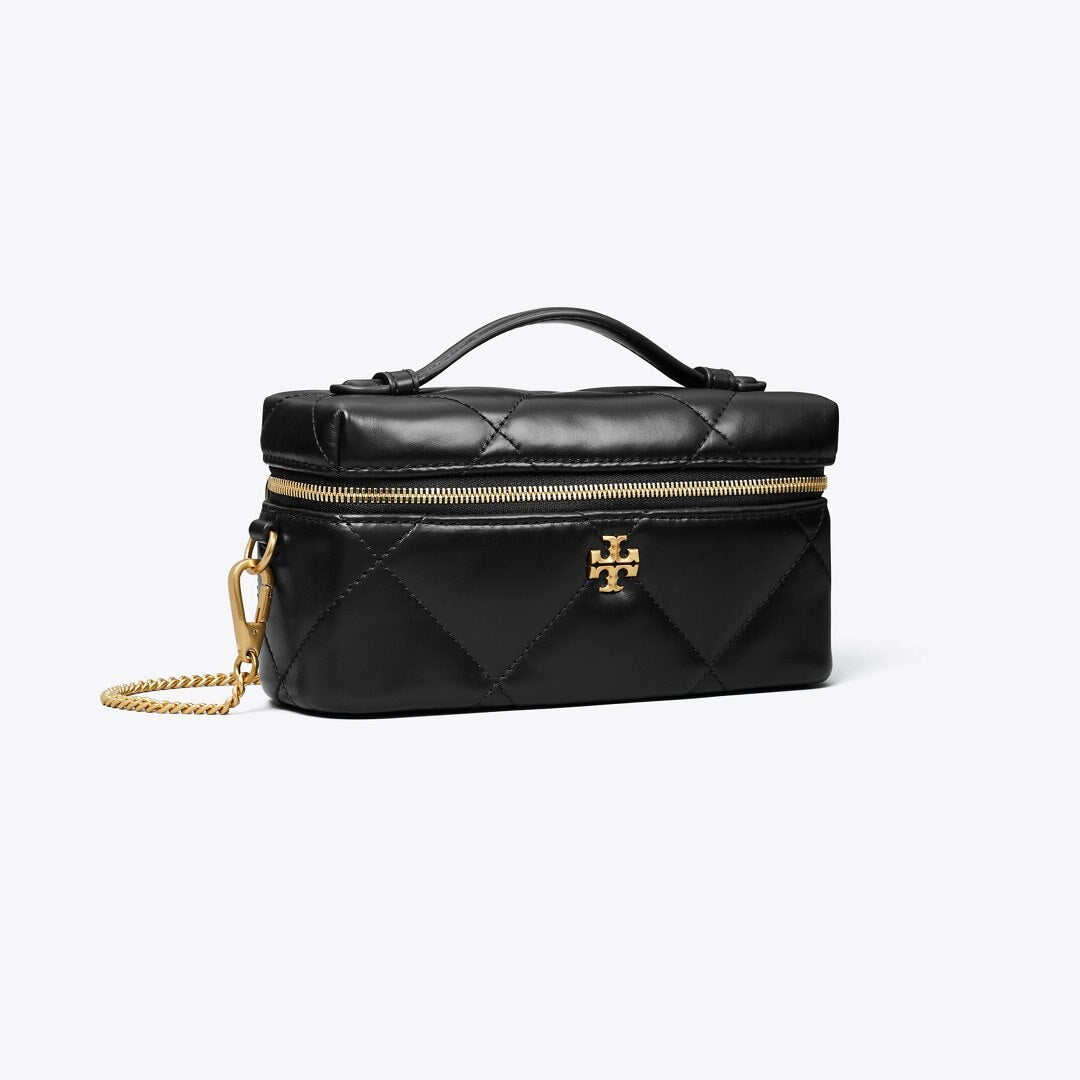 Tory Burch Kira Diamond Quilt East-West Vanity Case Black