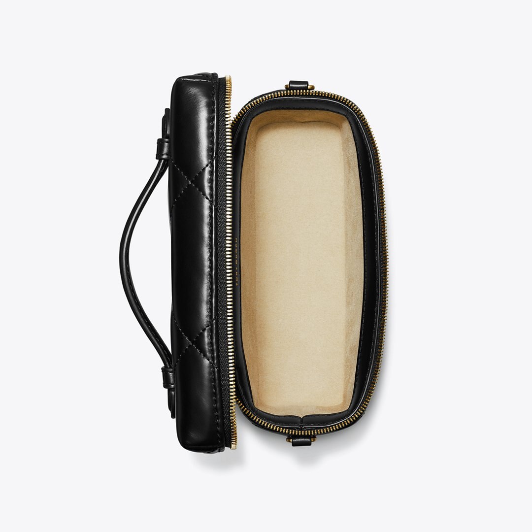 Tory Burch Kira Diamond Quilt East-West Vanity Case Black