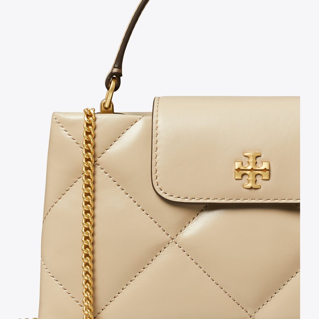 Tory Burch Kira Diamond Quilt Top-Handle Bag Light Stone