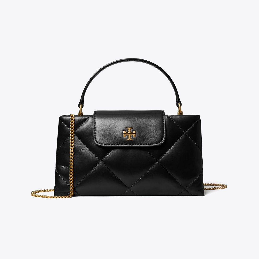 Tory Burch Kira Diamond Quilt Top-Handle Bag Black