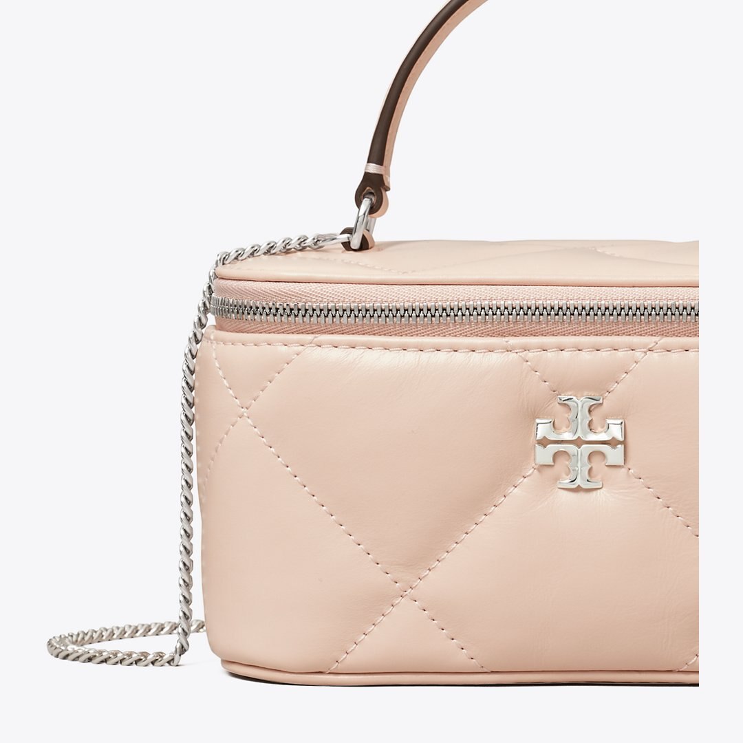 Tory Burch Kira Diamond Quilt Vanity Case Soft Pink
