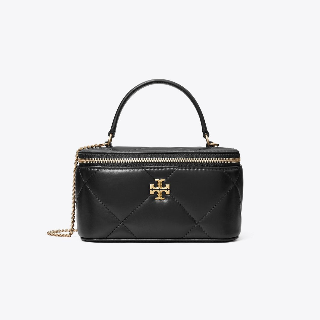 Tory Burch Kira Diamond Quilt Vanity Case Black
