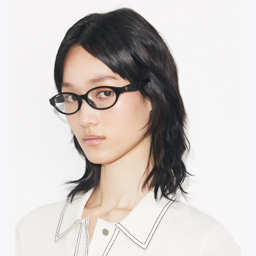 Tory Burch Kira Oval Eyeglasses DARK TORTOISE