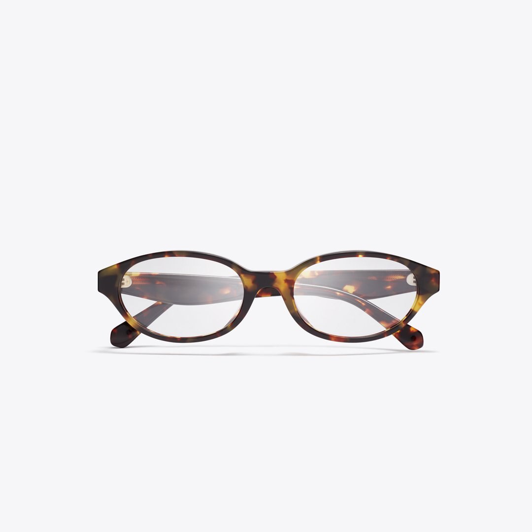 Tory Burch Kira Oval Eyeglasses DARK TORTOISE