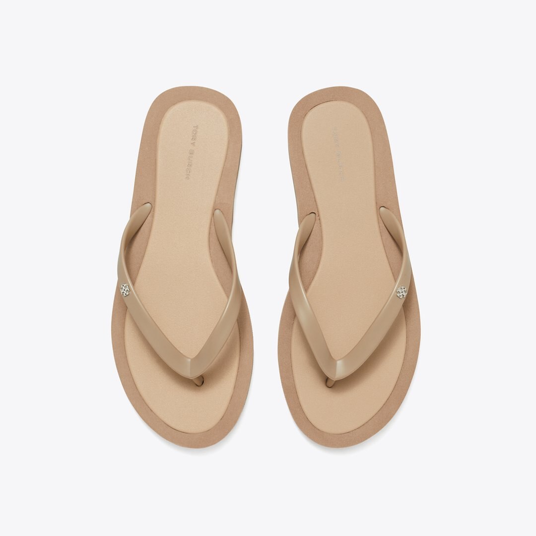 Tory Burch Kira Padded Flip-Flop MOUNTAIN GRAY / SILVER