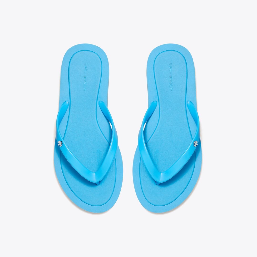 Tory Burch Kira Padded Flip-Flop CAVE BLUE / SILVER