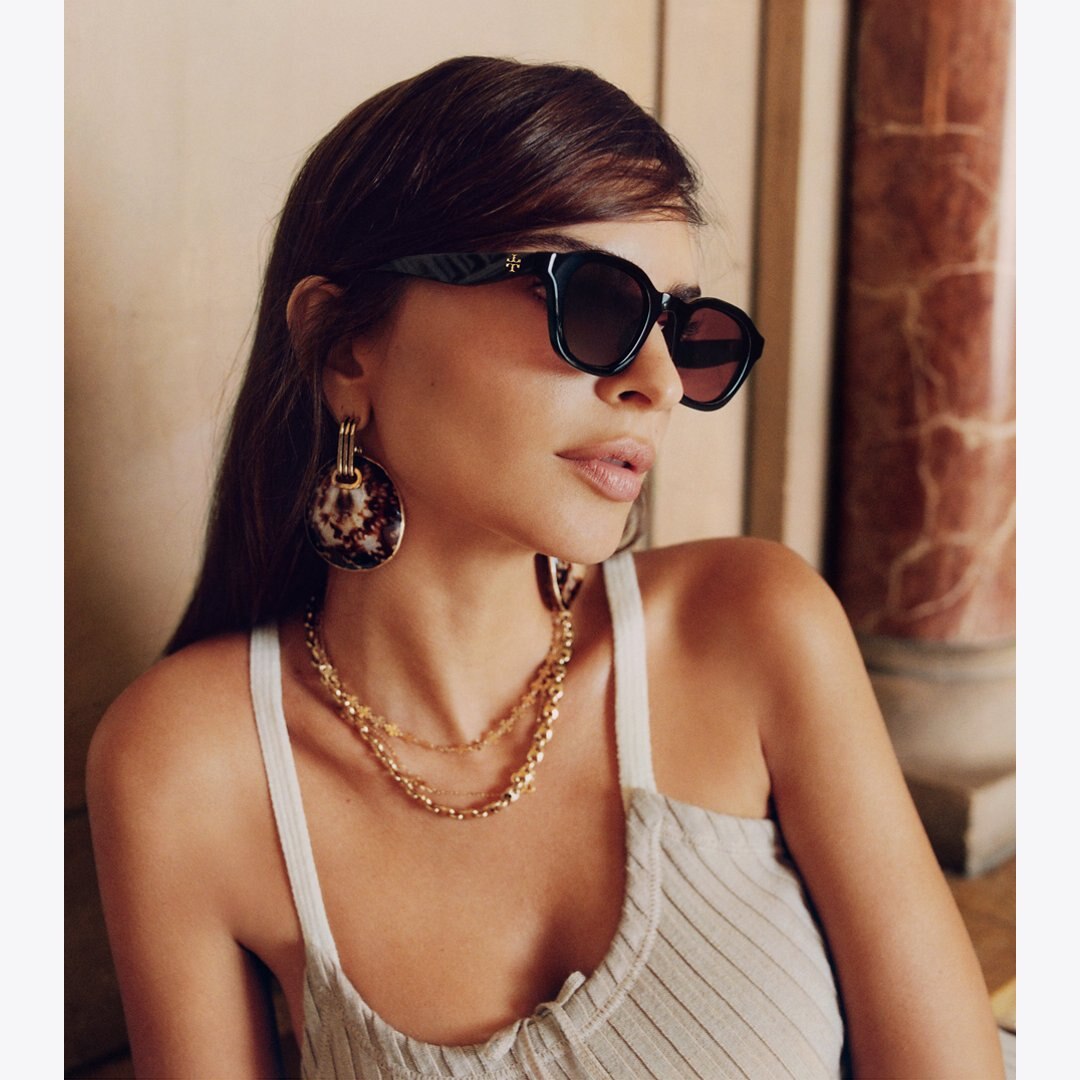 Tory Burch Kira Round Sunglasses TORTOISE/YELLOW