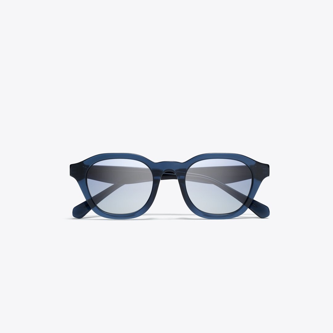 Tory Burch Kira Round Sunglasses TRANSPARENT BLUE/BLUE GRADIENT