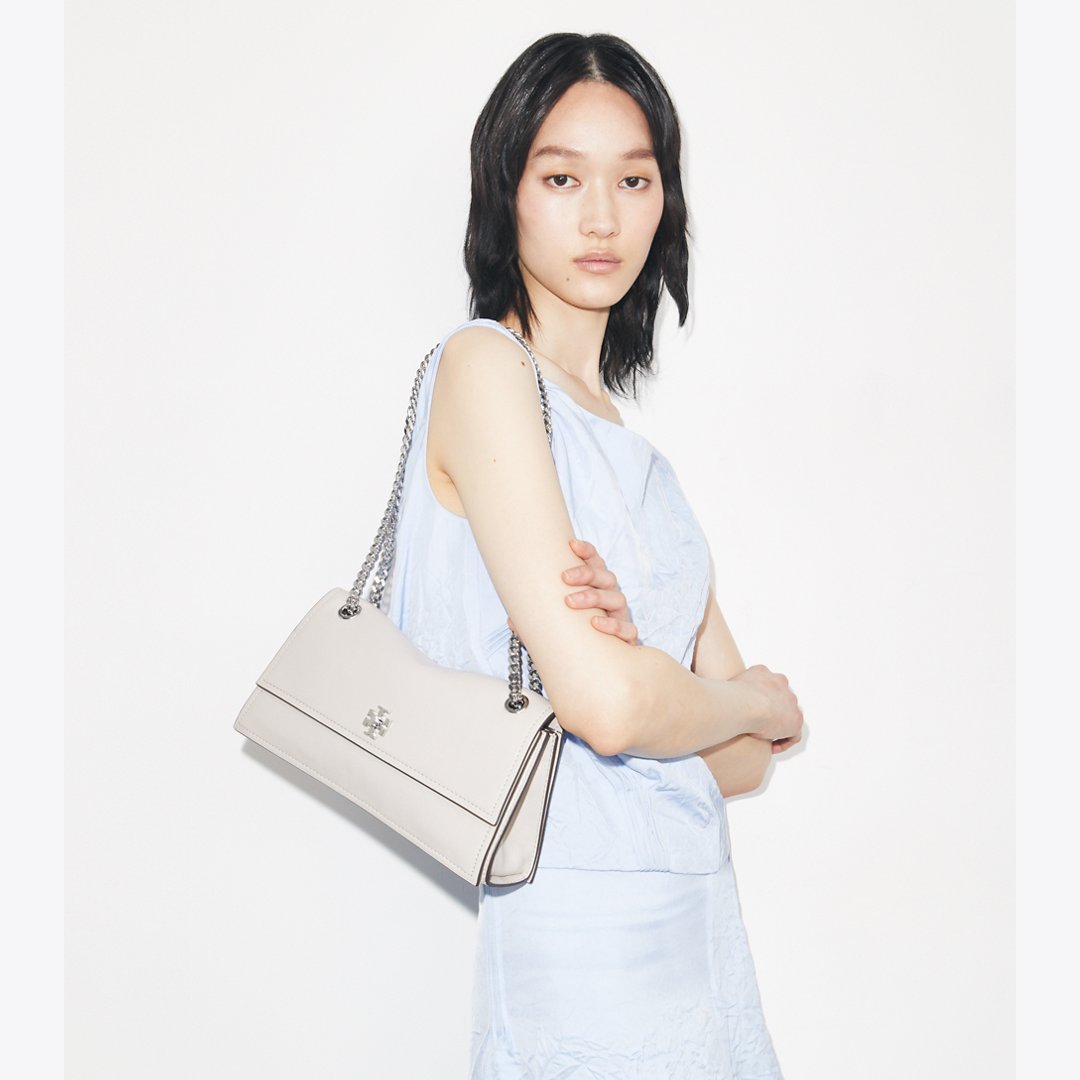 Tory Burch Kira Turnlock Shoulder Bag Dove Gray