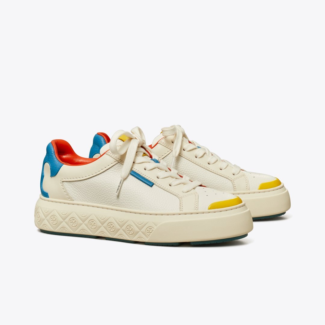 Tory Burch Ladybug Sneaker WHITE / NEW IVORY / COBALT