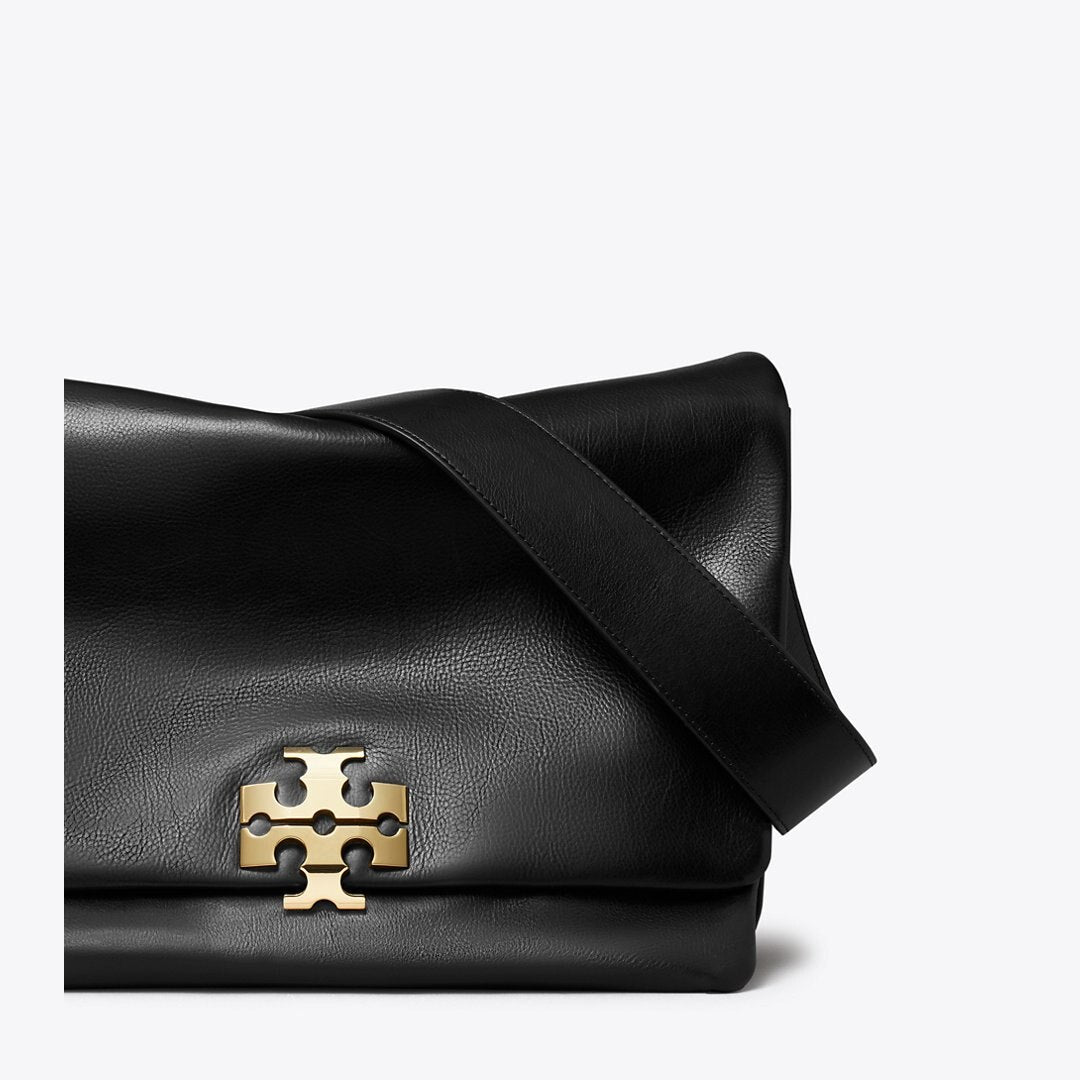 Tory Burch Large Charlie Runway Shoulder Bag BLACK/GOLD