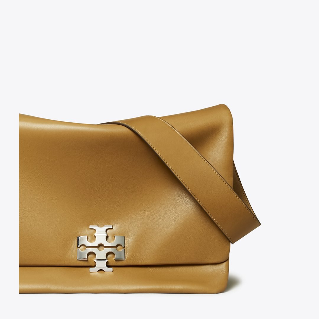 Tory Burch Large Charlie Runway Shoulder Bag WREN BROWN