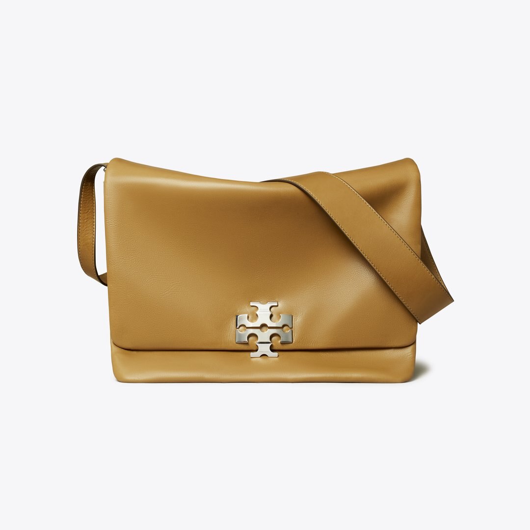 Tory Burch Large Charlie Runway Shoulder Bag WREN BROWN