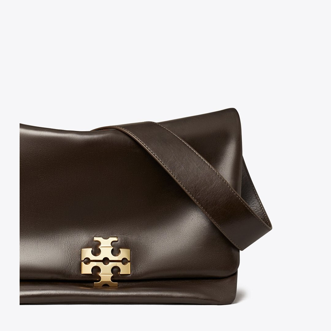 Tory Burch Large Charlie Shoulder Bag Warm Mahogany