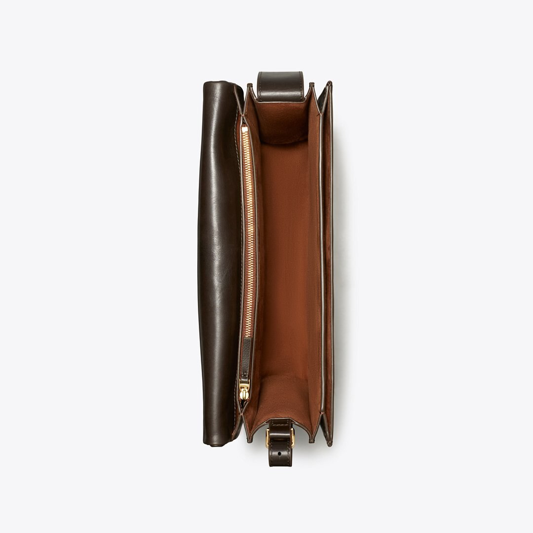 Tory Burch Large Charlie Shoulder Bag Warm Mahogany