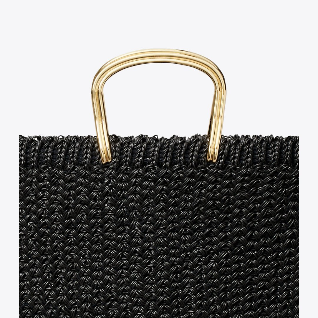 Tory Burch Large Crocheted Tote BLACK