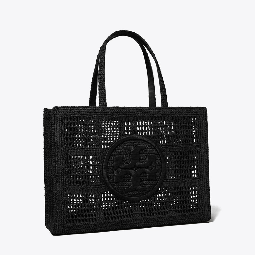 Tory Burch Large Ella Hand-Crocheted Tote Black