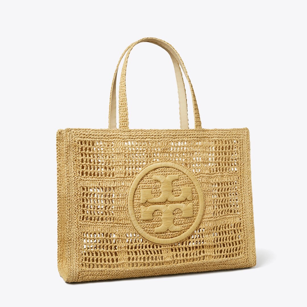 Tory Burch Large Ella Hand-Crocheted Tote Natural