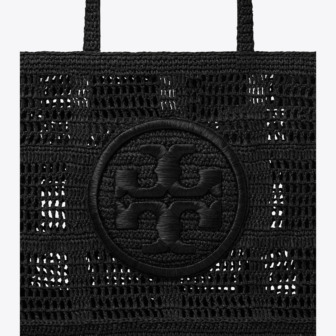 Tory Burch Large Ella Hand-Crocheted Tote Black
