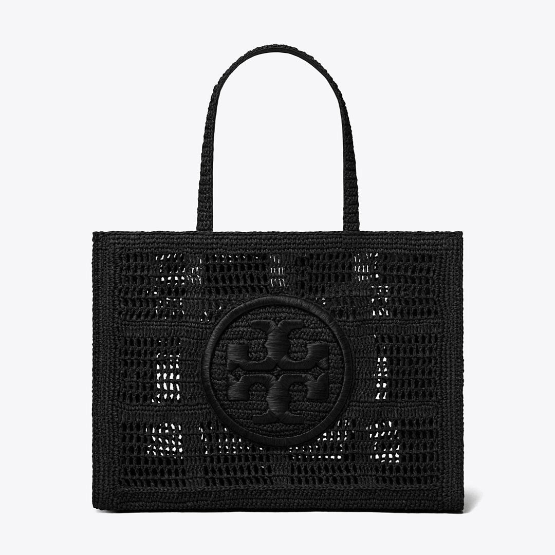 Tory Burch Large Ella Hand-Crocheted Tote Black