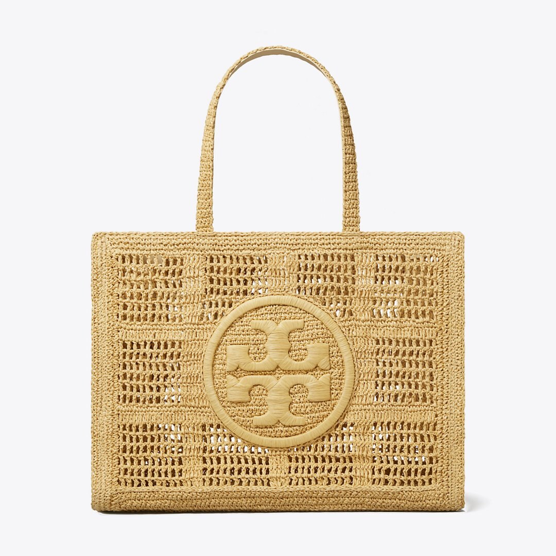 Tory Burch Large Ella Hand-Crocheted Tote Natural