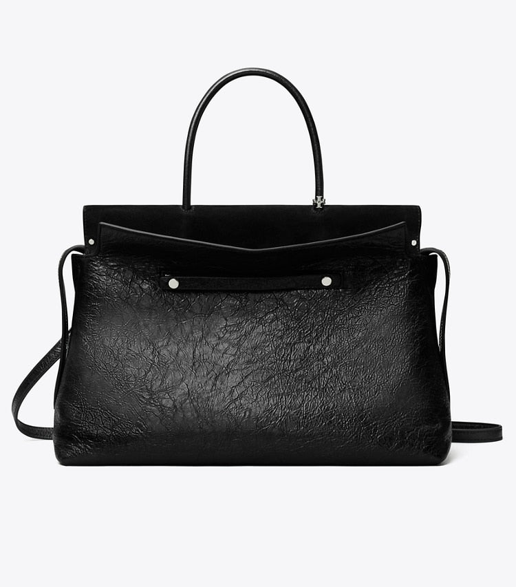 Large Mercer Distressed Satchel Black Black