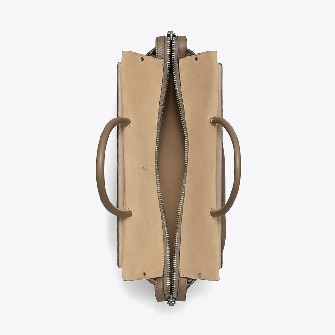 Tory Burch Large Mercer Pebbled Satchel Wild Mushroom