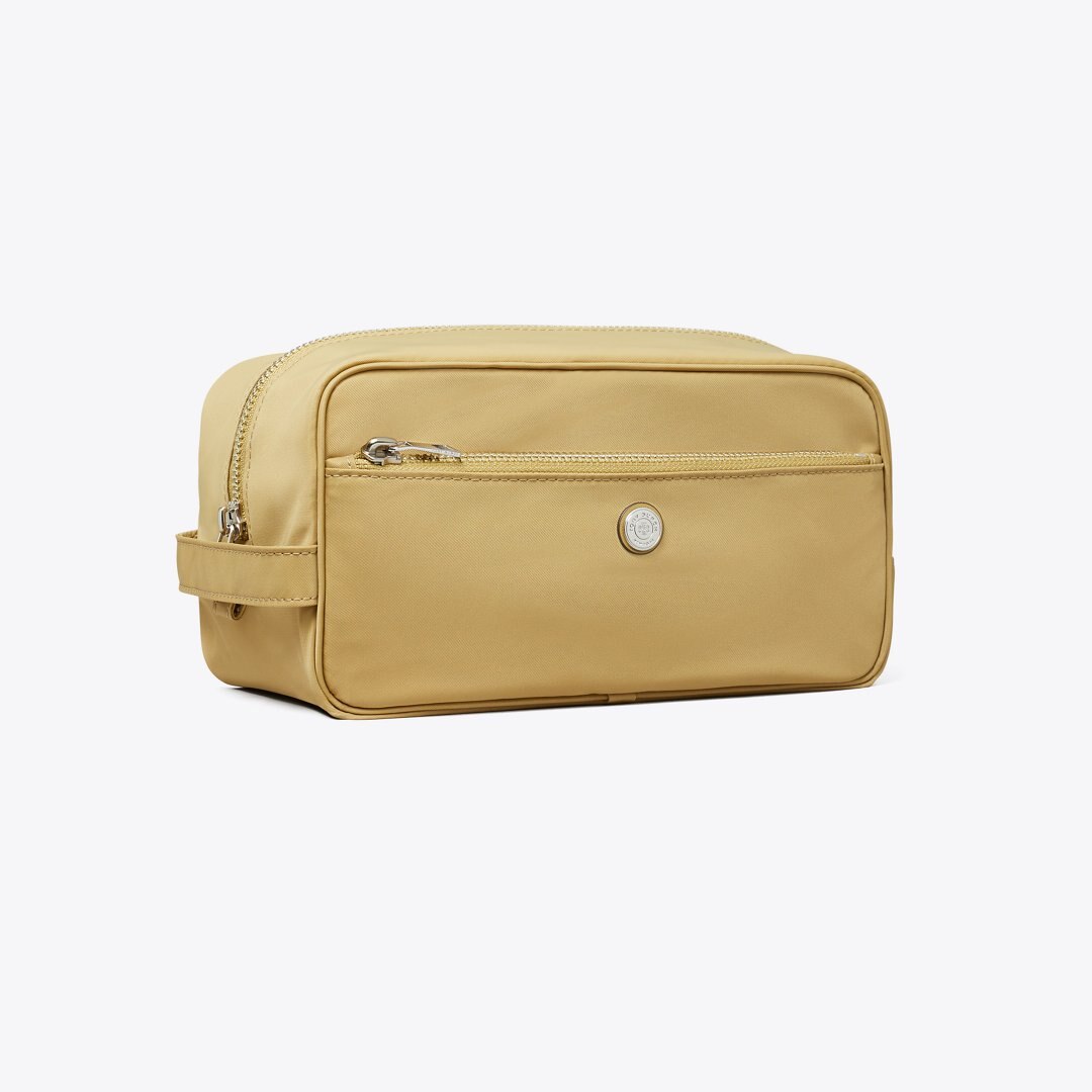 Tory Burch Large Twist Cosmetic Case Wheat