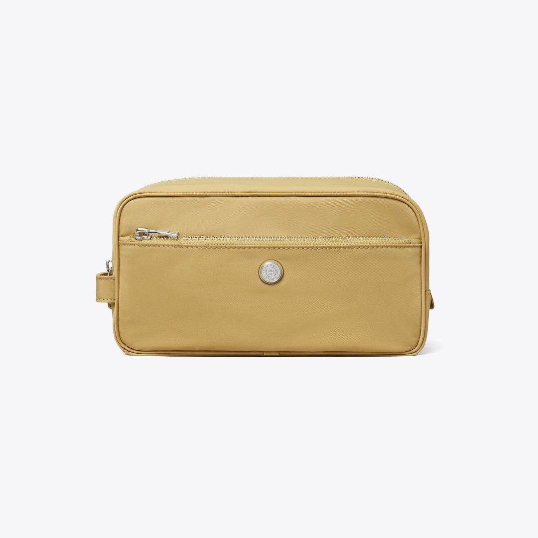 Tory Burch Large Twist Cosmetic Case Wheat