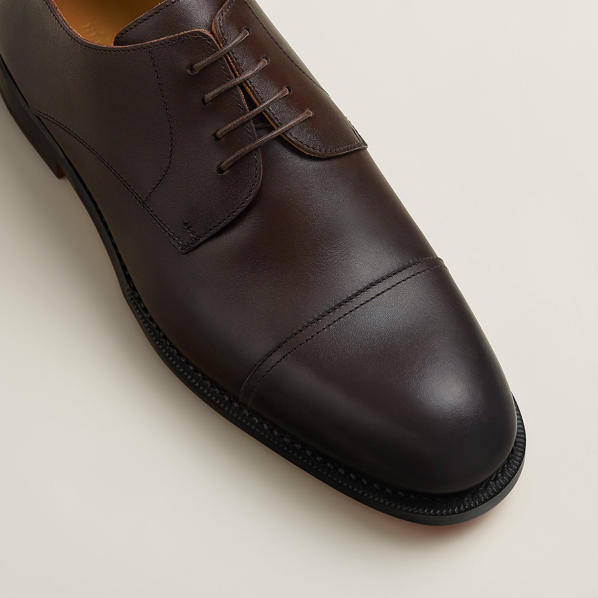 Hermes Lawrence Derby Shoe Marron Pcan