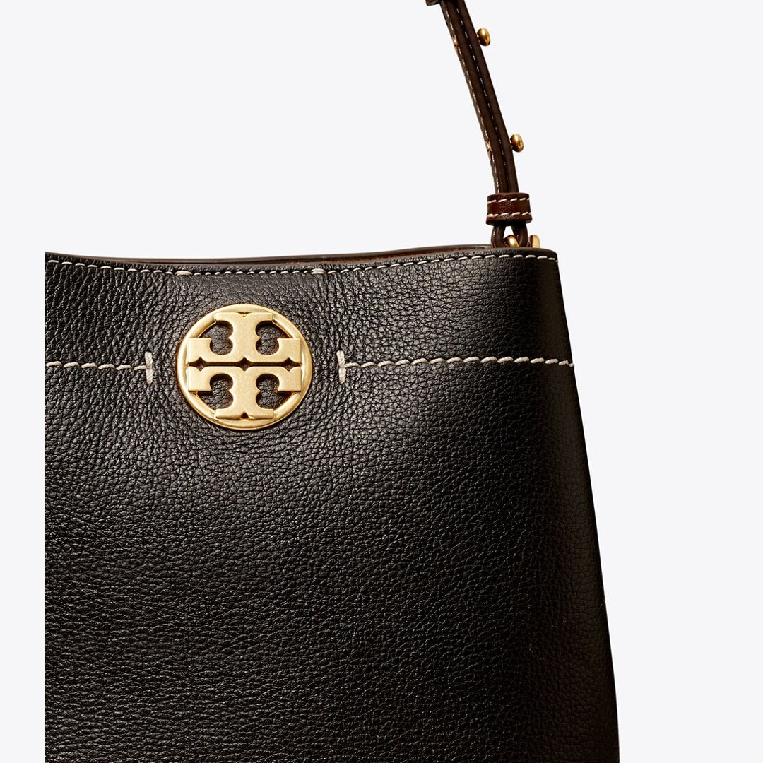 Tory Burch Leather Bucket Bag Black