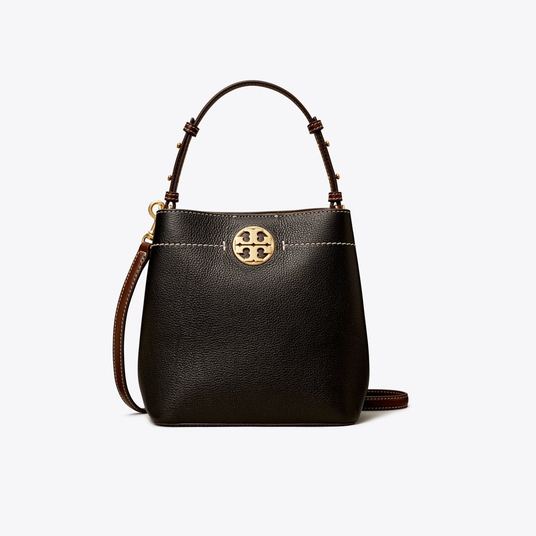 Tory Burch Leather Bucket Bag Black